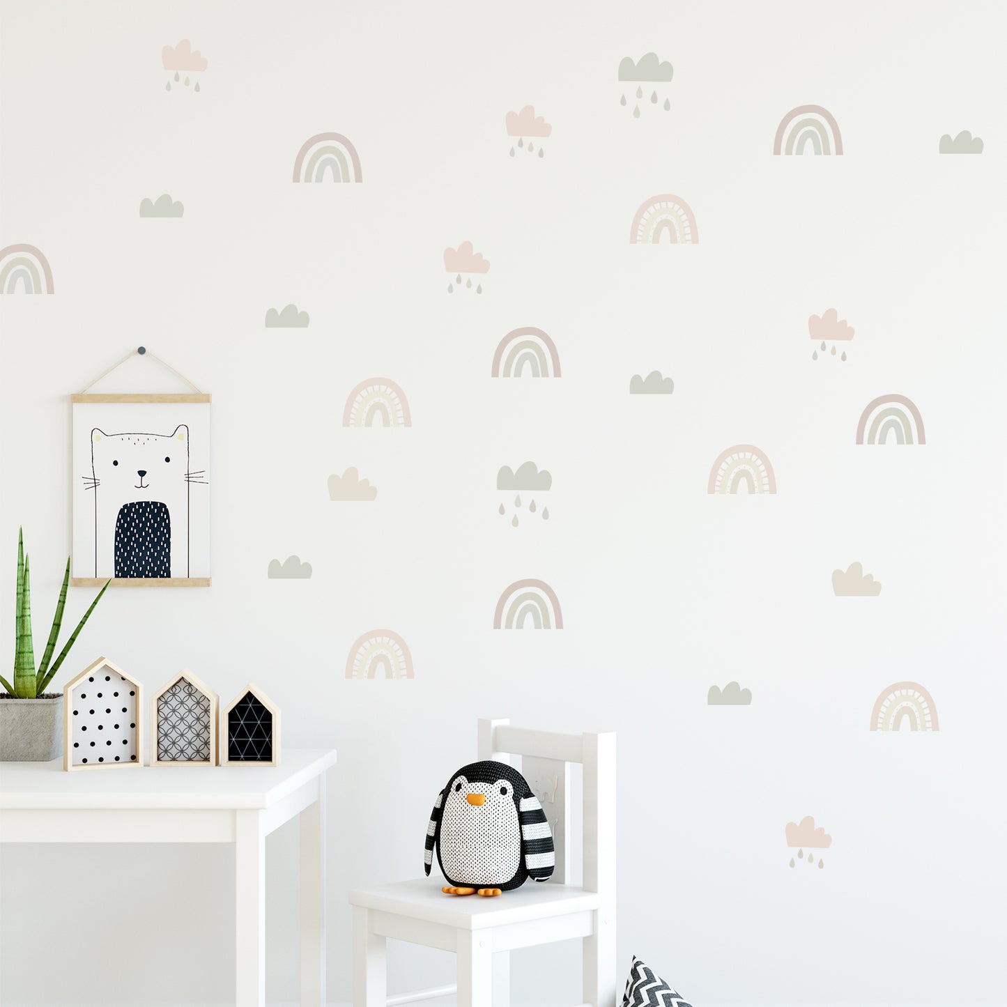 Peel and Stick PVC Small Nursery Rainbow Wall Stickers