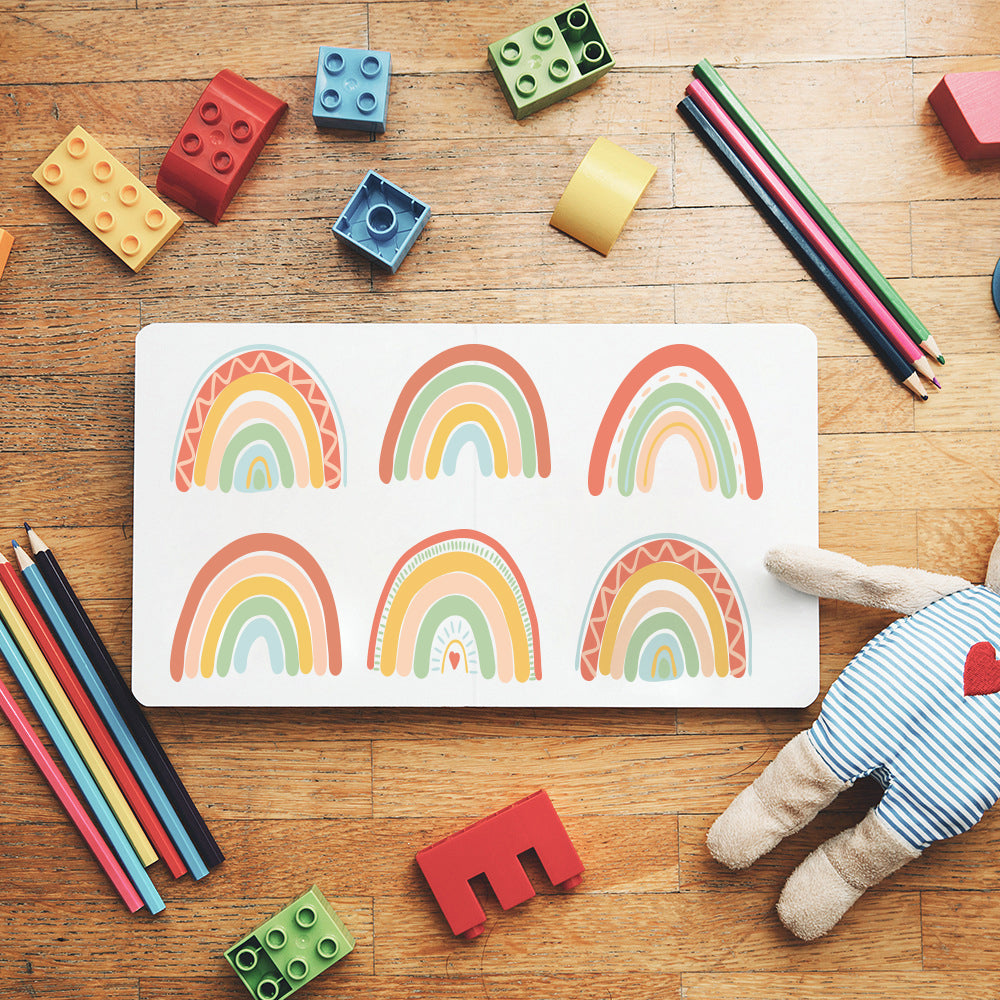Peel and Stick PVC Small Earthy Colors Rainbow Wall Stickers