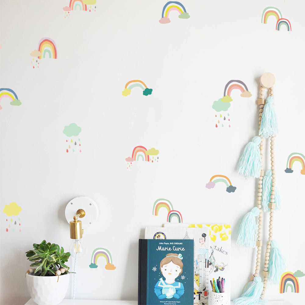 Peel and Stick PVC Small Nursery Colorful Rainbow Wall Stickers