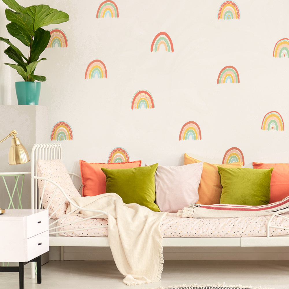 Peel and Stick PVC Small Earthy Colors Rainbow Wall Stickers