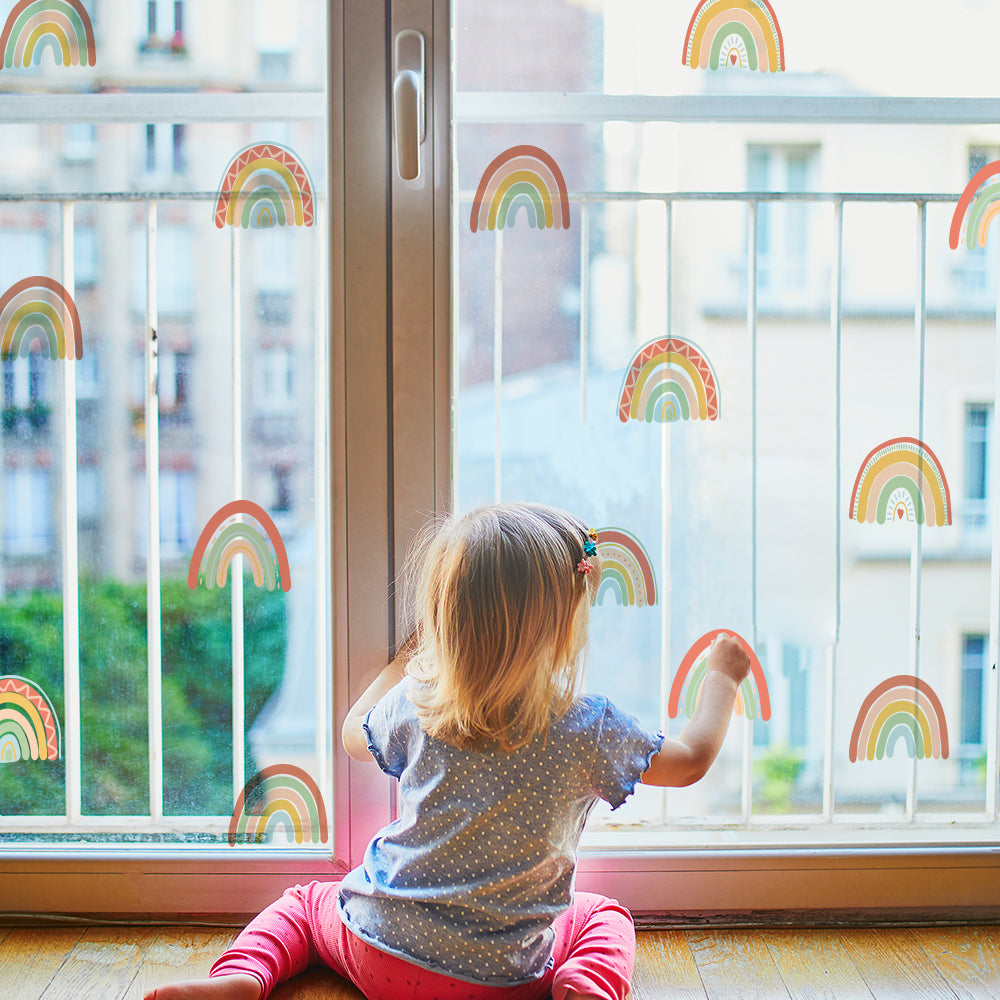 Peel and Stick PVC Small Earthy Colors Rainbow Wall Stickers