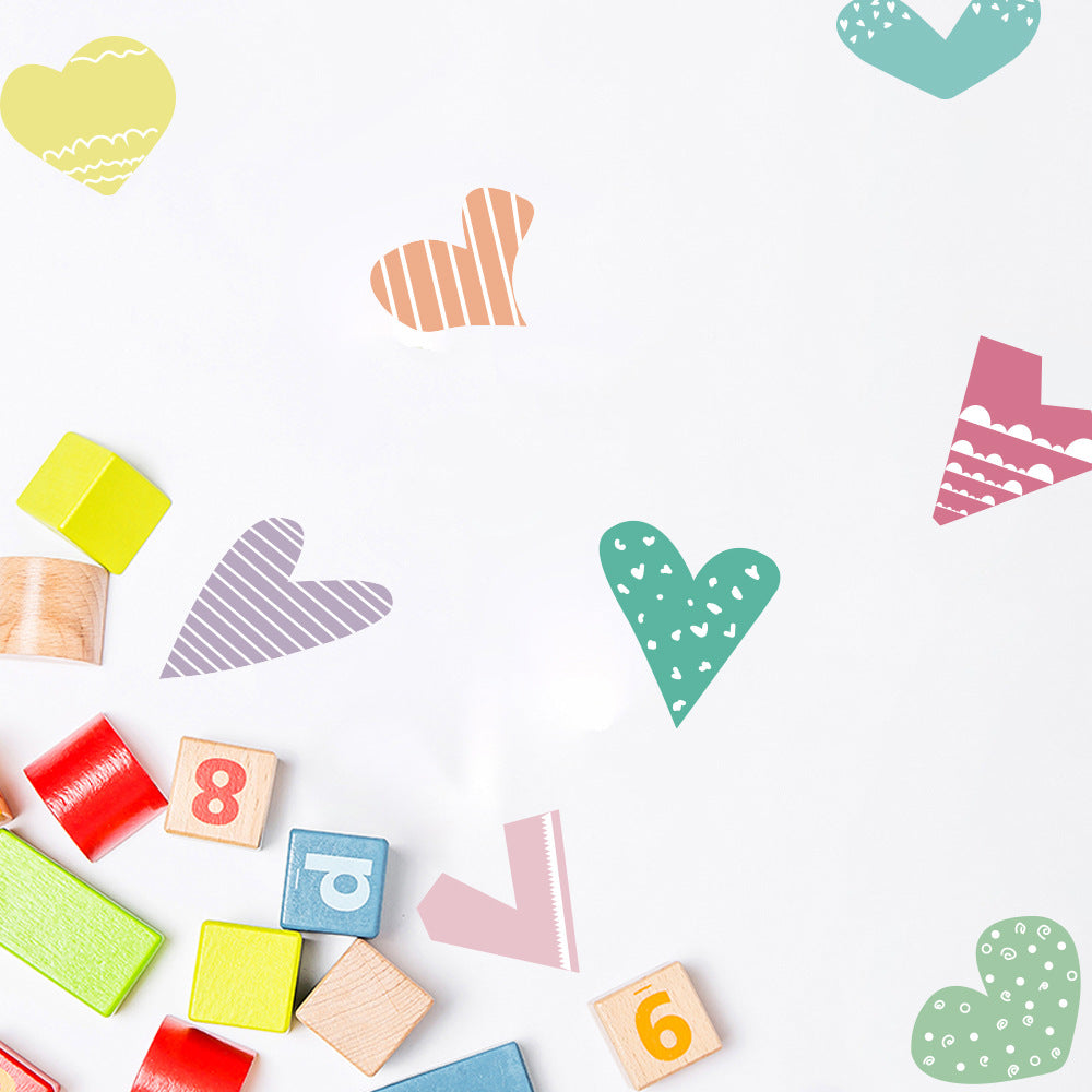 Peel and Stick PVC Small Geometric Cartoon Heart Shape Wall Decals