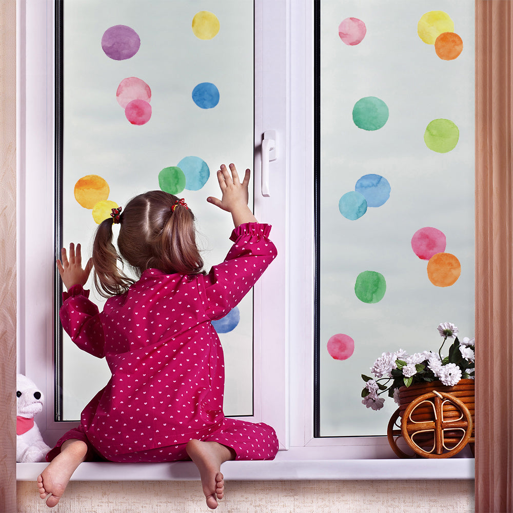 Peel and Stick PVC Big Geometric Multicolor Dot Wall Decals