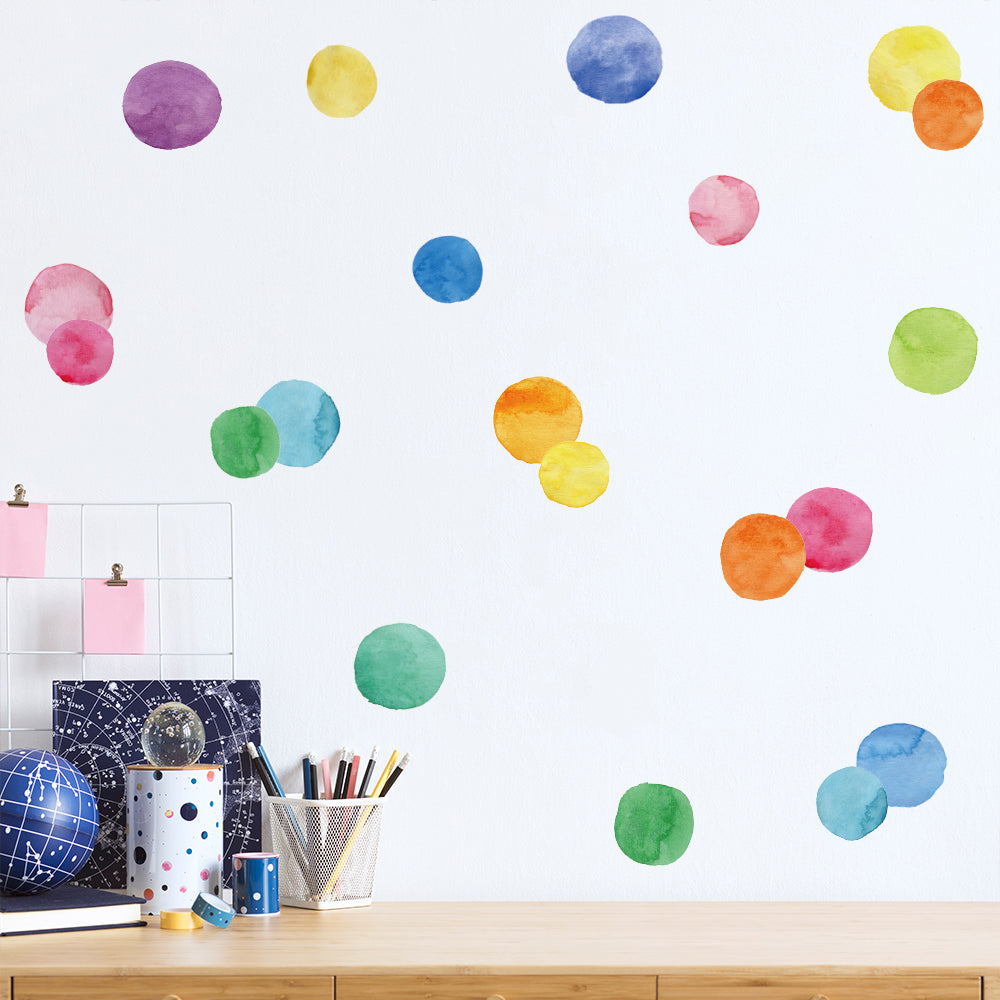 Peel and Stick PVC Big Geometric Multicolor Dot Wall Decals