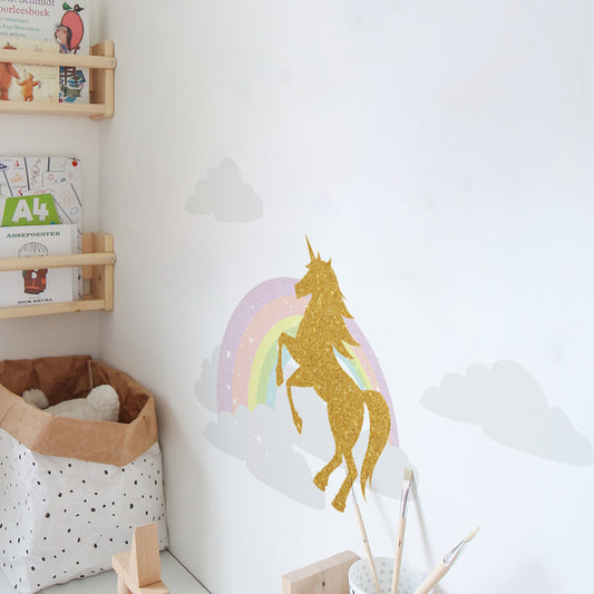 Peel and Stick Large Boho PVC Unicorn Rainbow Wall Stickers