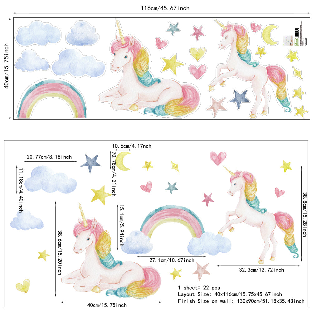 Peel and Stick Large PVC Dreanland Unicorn Sticker