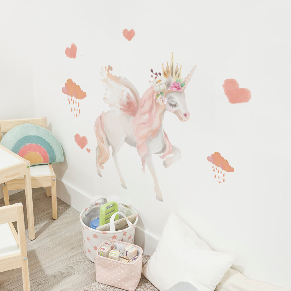 Peel and Stick Large PVC Pink Unicorn Sticker