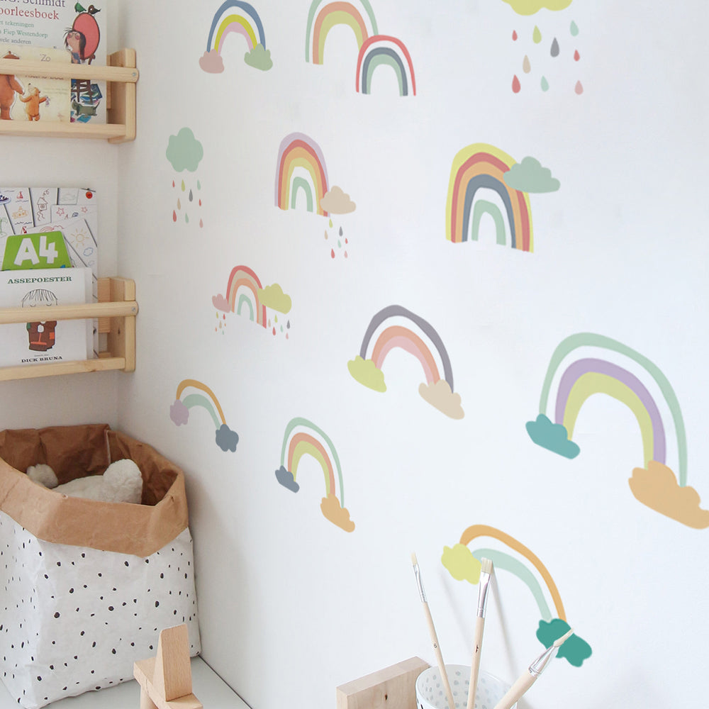 Peel and Stick Small PVC Nursery Rainbow Wall Stickers