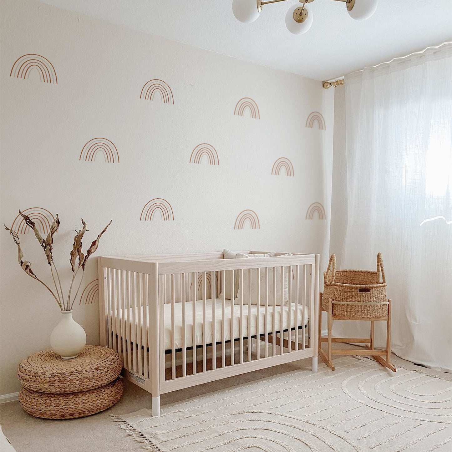Peel and Stick PVC Watercolor Rainbow Wall Stickers