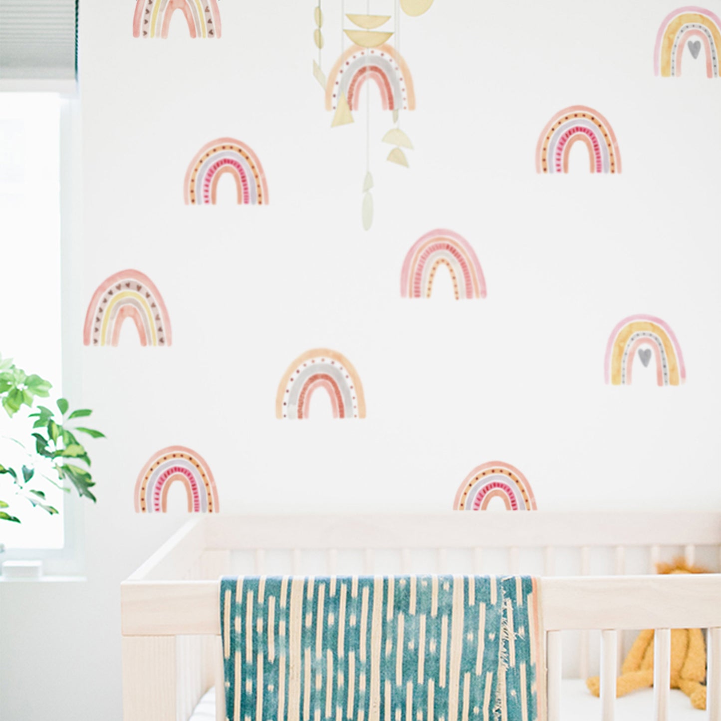 Peel and Stick PVC Watercolor Rainbow Wall Stickers
