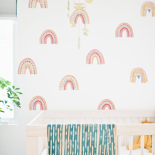 Peel and Stick PVC Watercolor Rainbow Wall Stickers