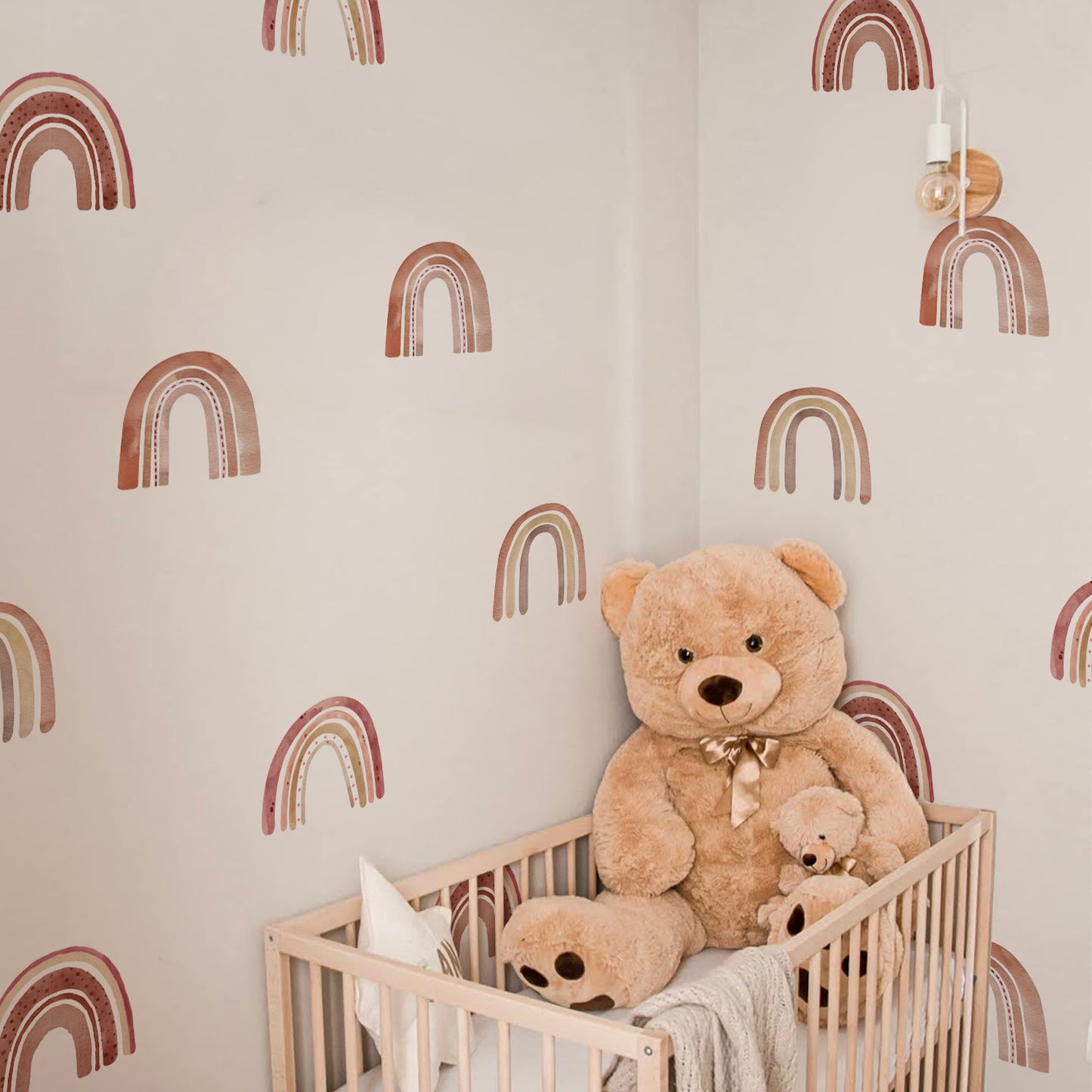 Peel and Stick PVC Watercolor Rainbow Wall Stickers