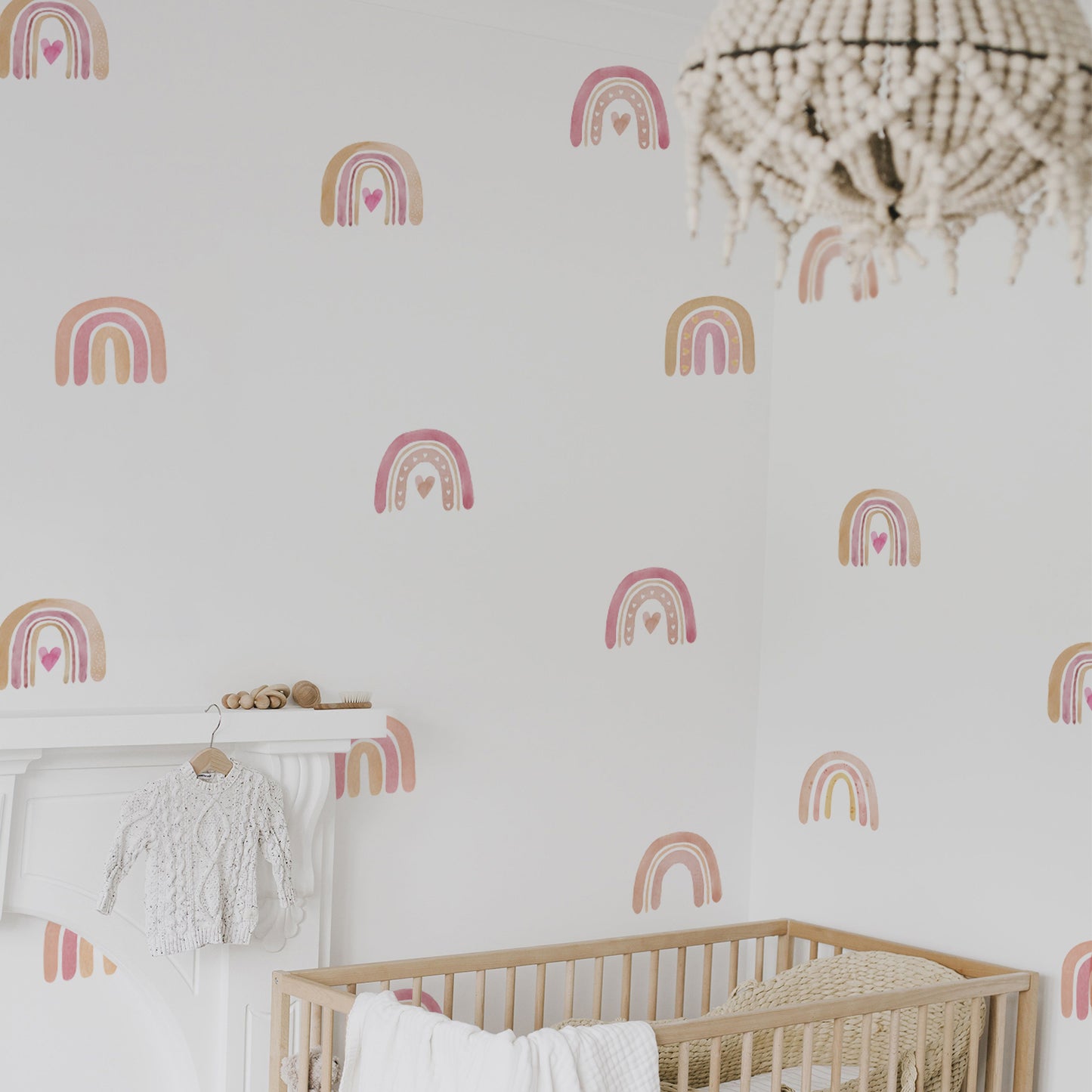 Peel and Stick PVC Watercolor Rainbow Wall Stickers