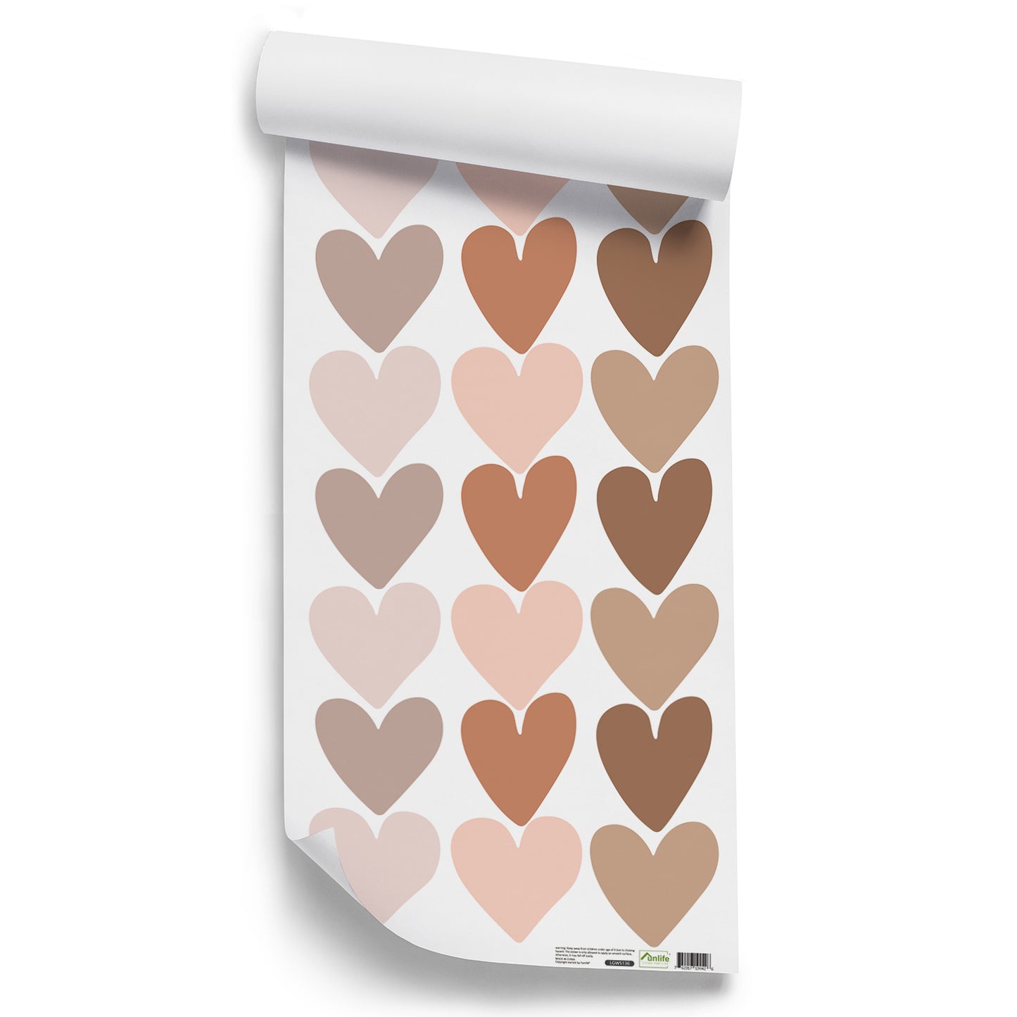 Peel and Stick PVC Large Boho Heart Shape Wall Stickers