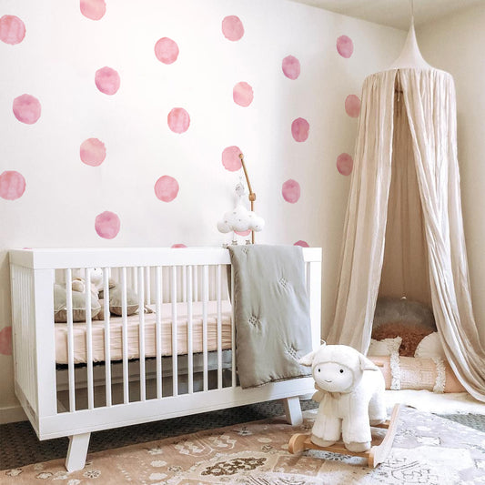 Peel and Stick PVC Large Boho Pink Dot Wall Stickers