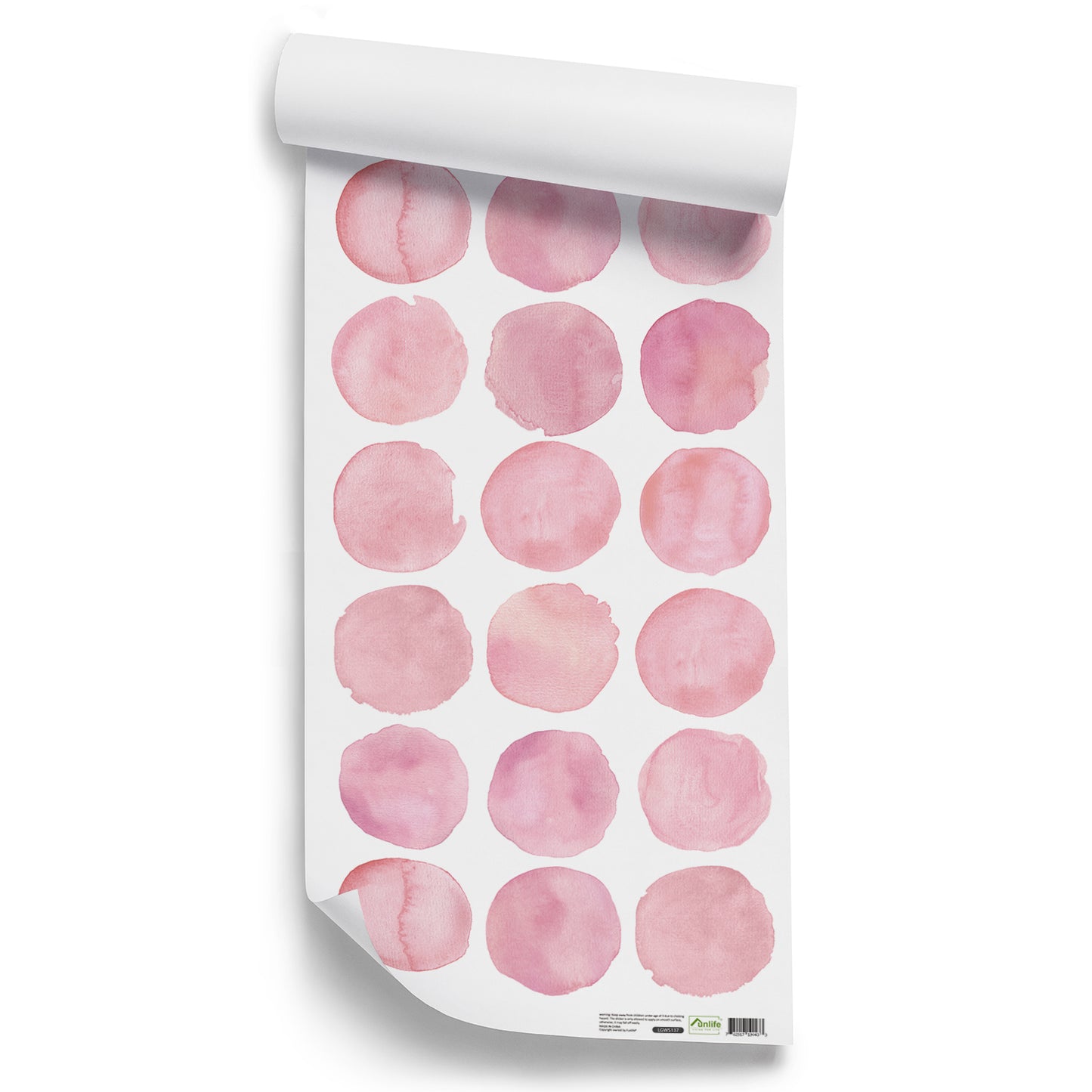 Peel and Stick PVC Large Boho Pink Dot Wall Stickers