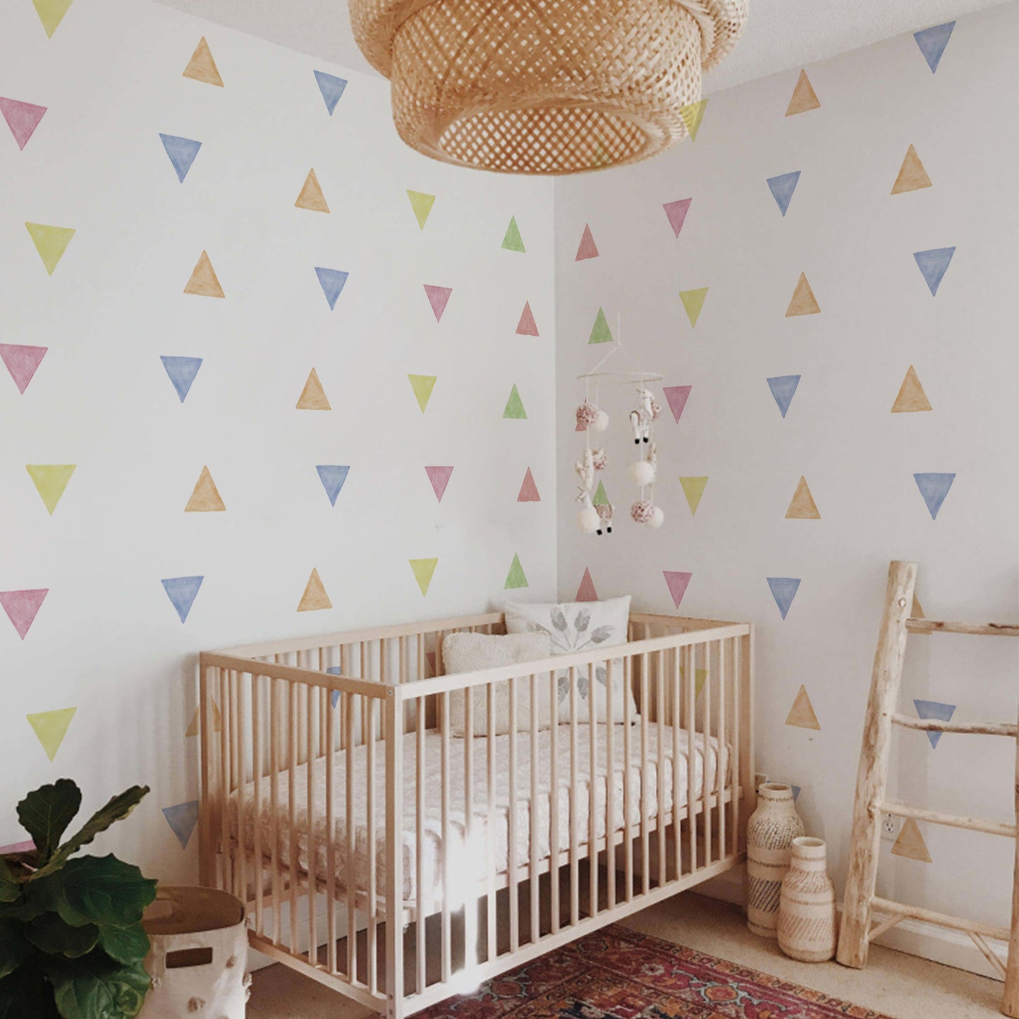 Peel and Stick PVC Large Boho Watercolor Triangle Wall Stickers