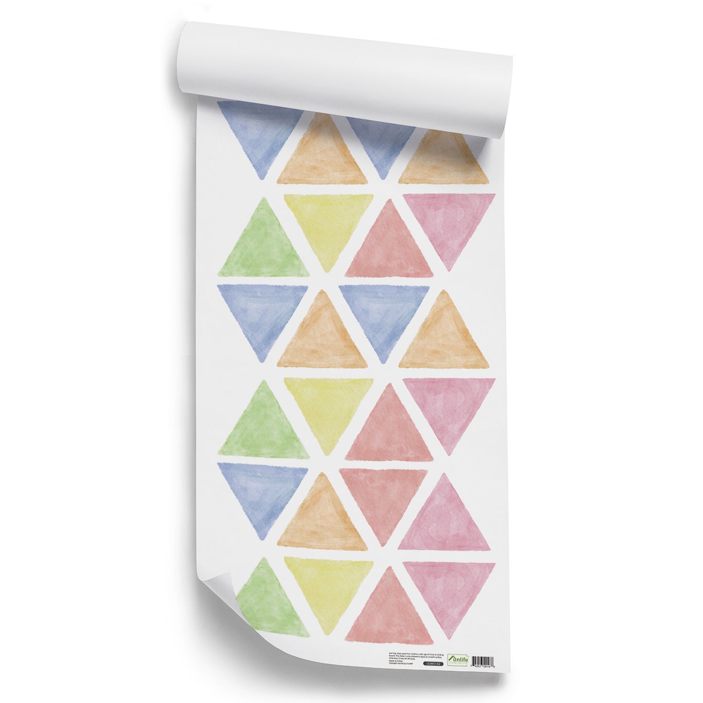 Peel and Stick PVC Large Boho Watercolor Triangle Wall Stickers