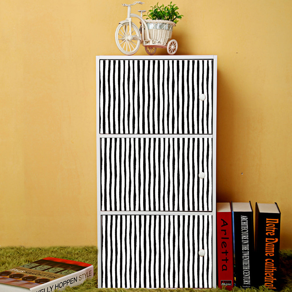 Peel and Stick PVC Small Geometric Black Wave Pattern Wall Decals