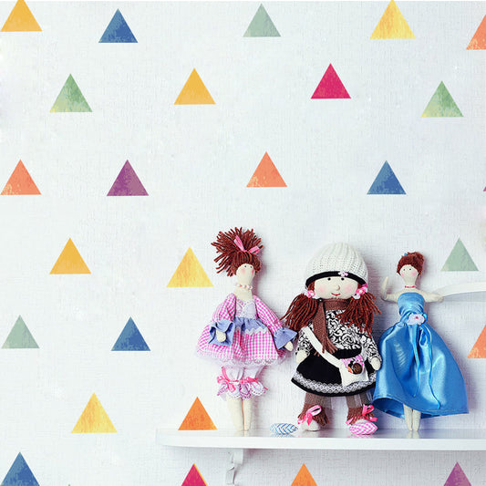 Peel and Stick PVC Small Geometric Colorful Triangle Pattern Wall Decals