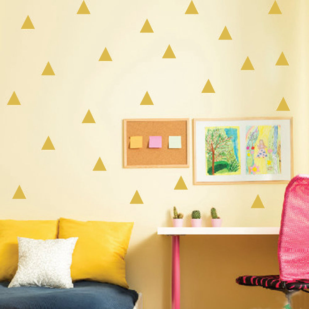 Peel and Stick PVC Small Geometric Golden Triangle Wall Decals