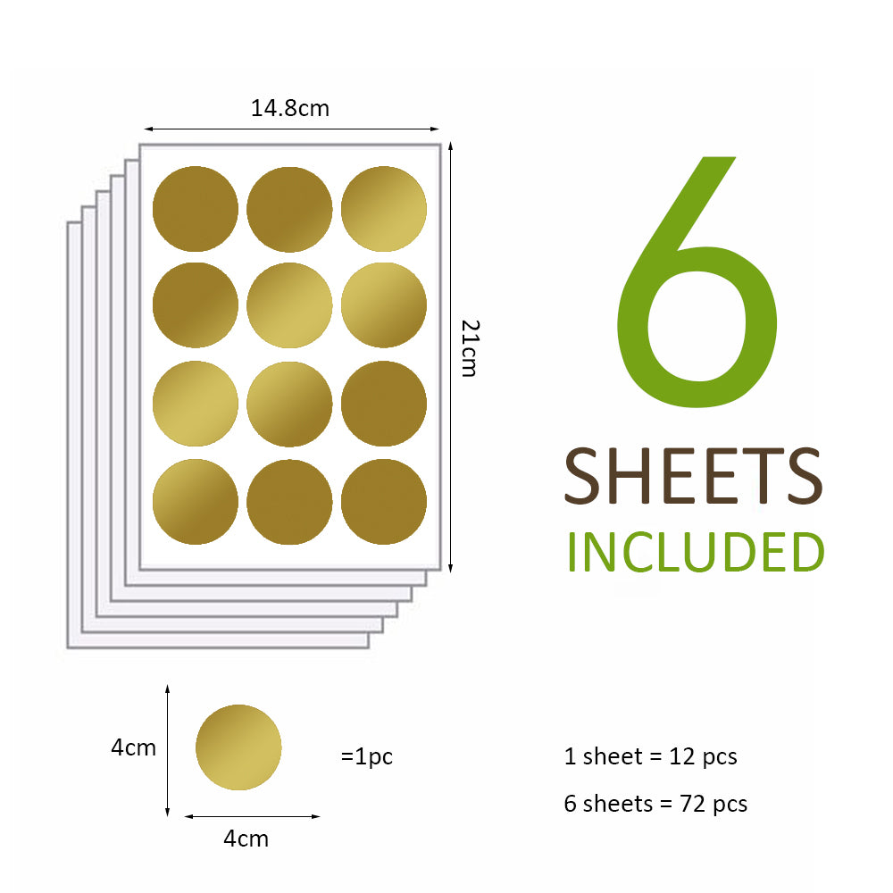 Peel and Stick PVC Small Geometric Golden Dot Wall Decals