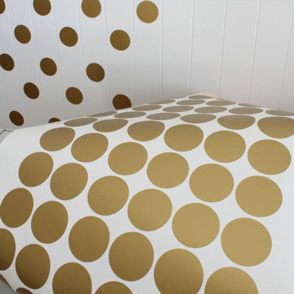 Peel and Stick PVC Small Geometric Golden Dot Wall Decals