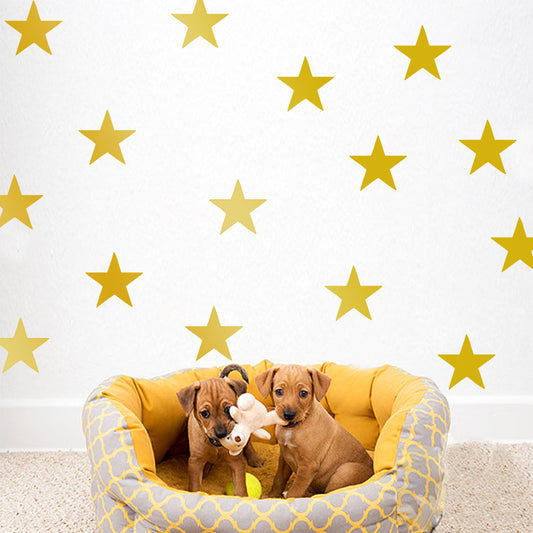 Peel and Stick PVC Small Geometric Golden Pentagram Wall Decals