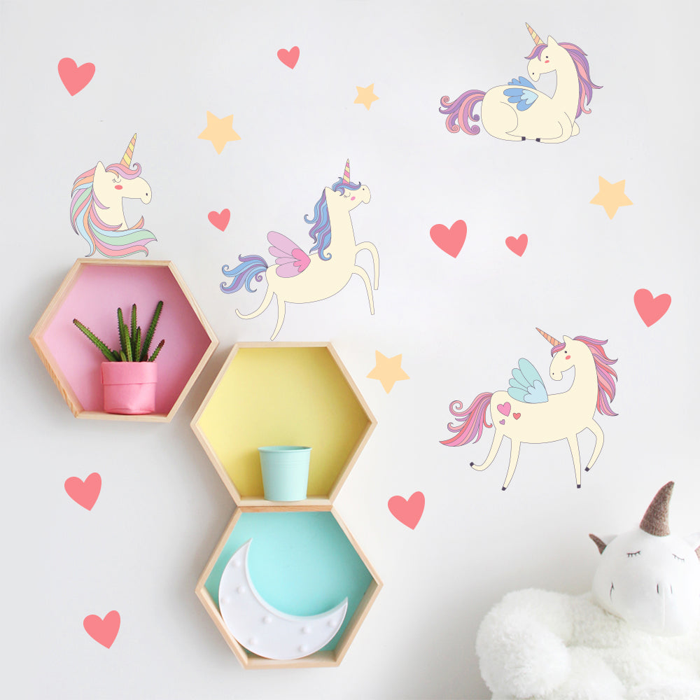 Peel and Stick PVC Small Unicorn Wall Stickers