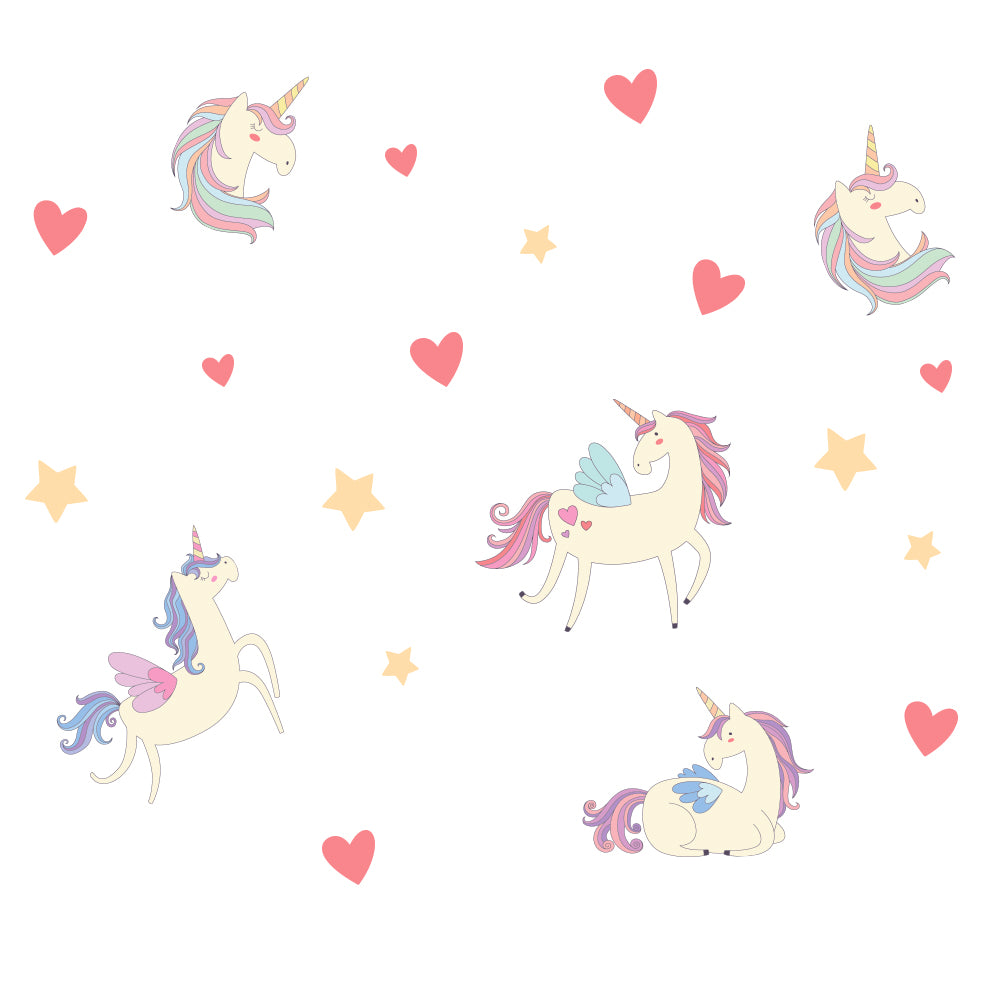 Peel and Stick PVC Small Unicorn Wall Stickers