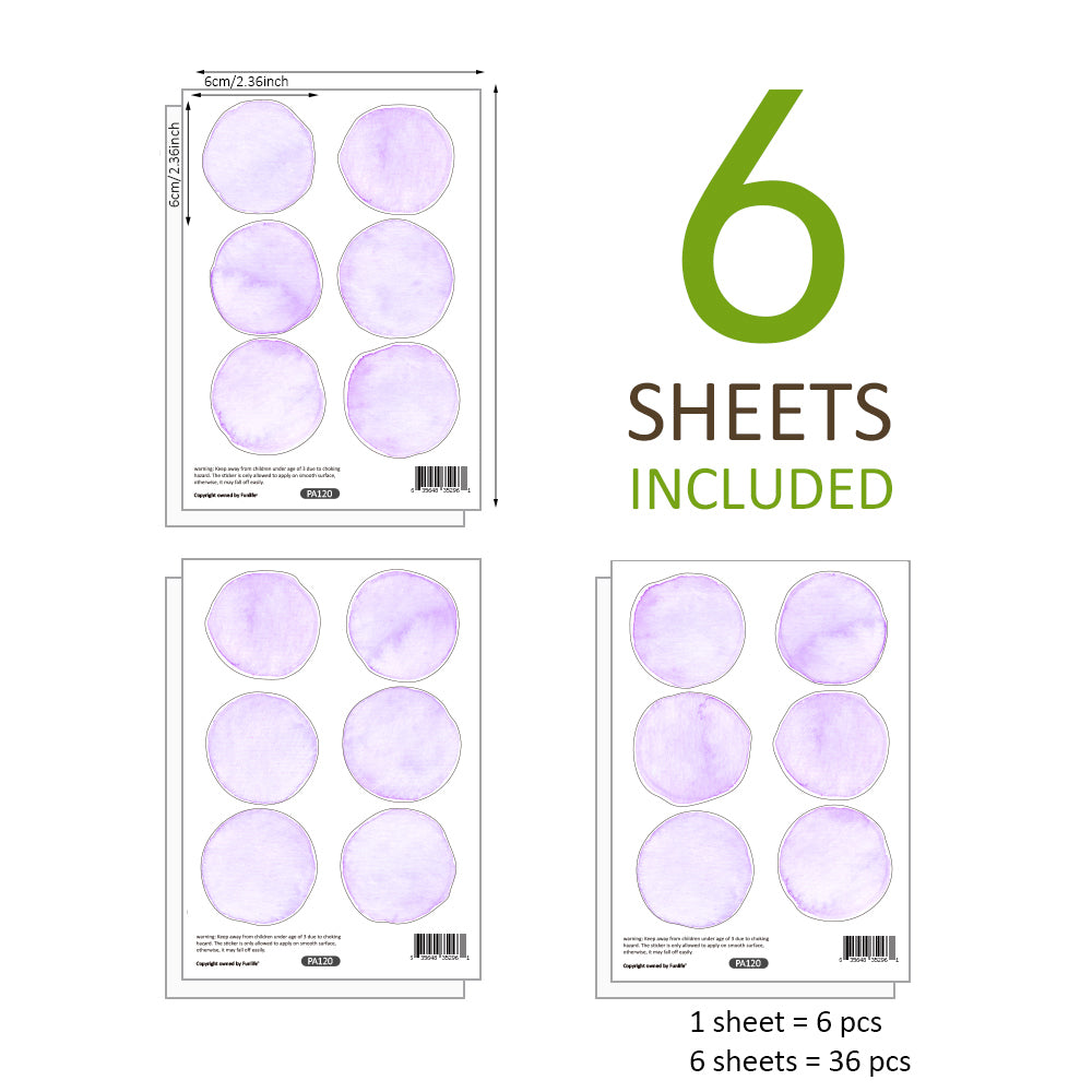 Peel and Stick PVC Small Geometric Violet Watercolor Dot Wall Decals