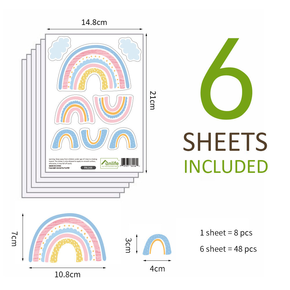 Peel and Stick PVC Small INS Rainbow Wall Stickers