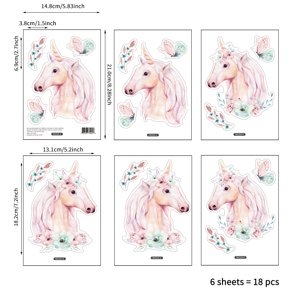 Peel and Stick PVC Small Unicorn Wall Stickers