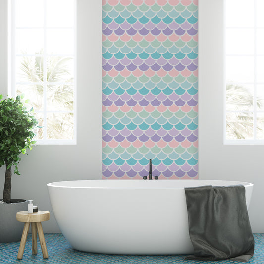 Peel and Stick PVC Small Geometric Fish Scale Shape Wall Decals