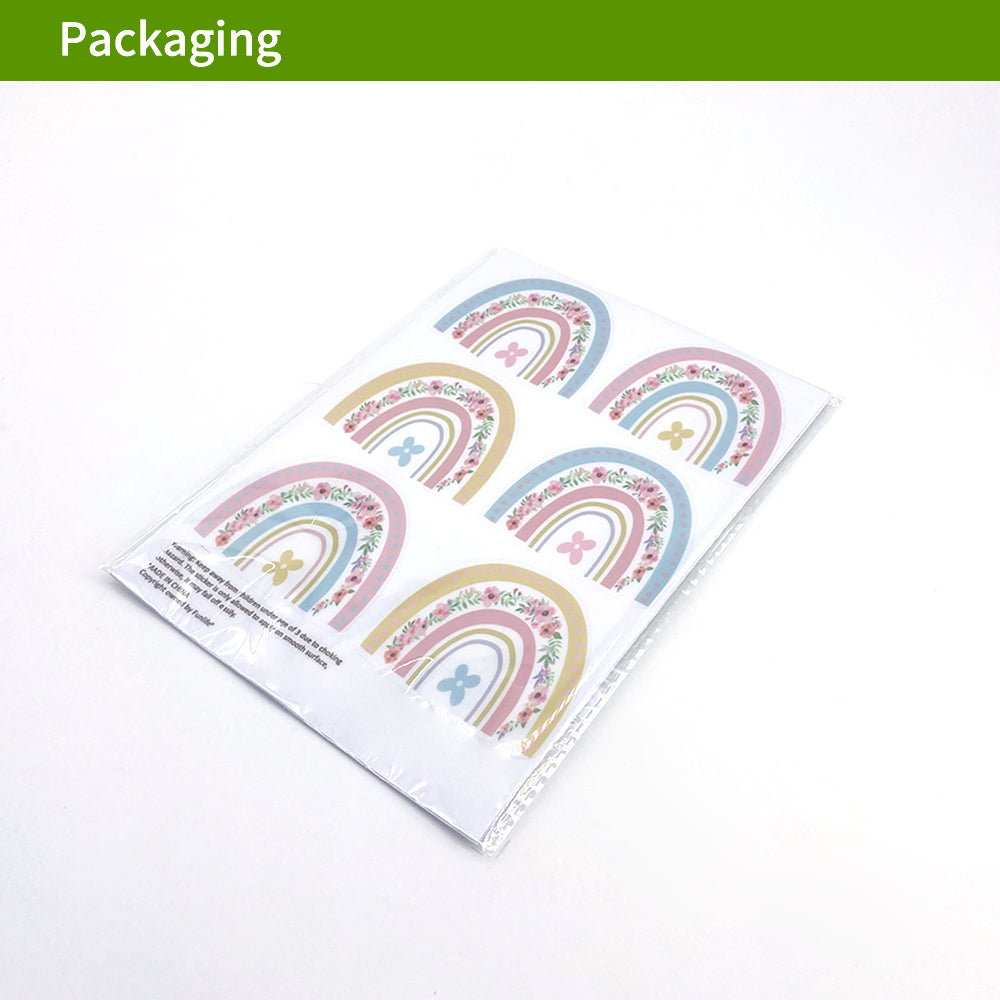 Peel and Stick PVC Small Nursery Flower Rainbow Wall Stickers