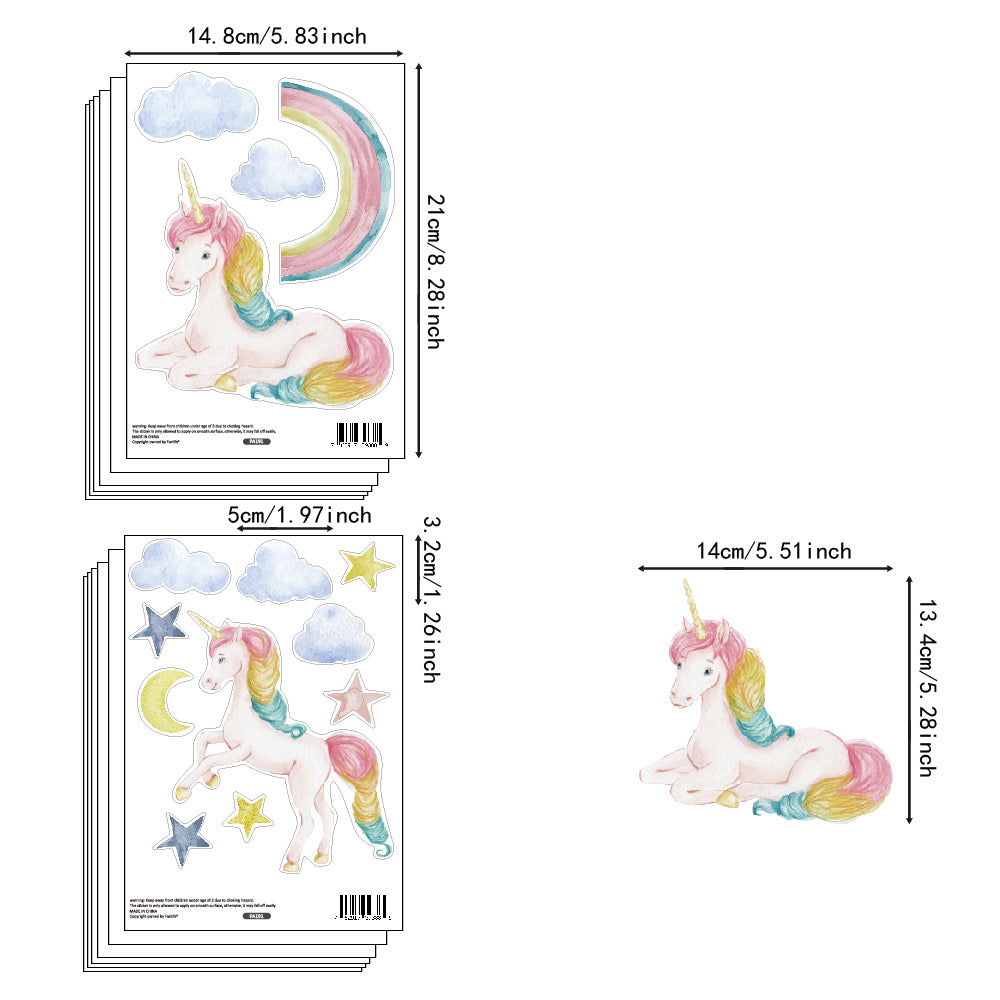 Peel and Stick PVC Small Dreamland Unicorn Wall Stickers