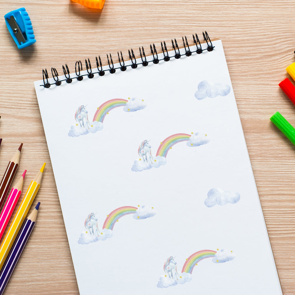 Peel and Stick PVC Small Unicorn Among Clouds Wall Stickers