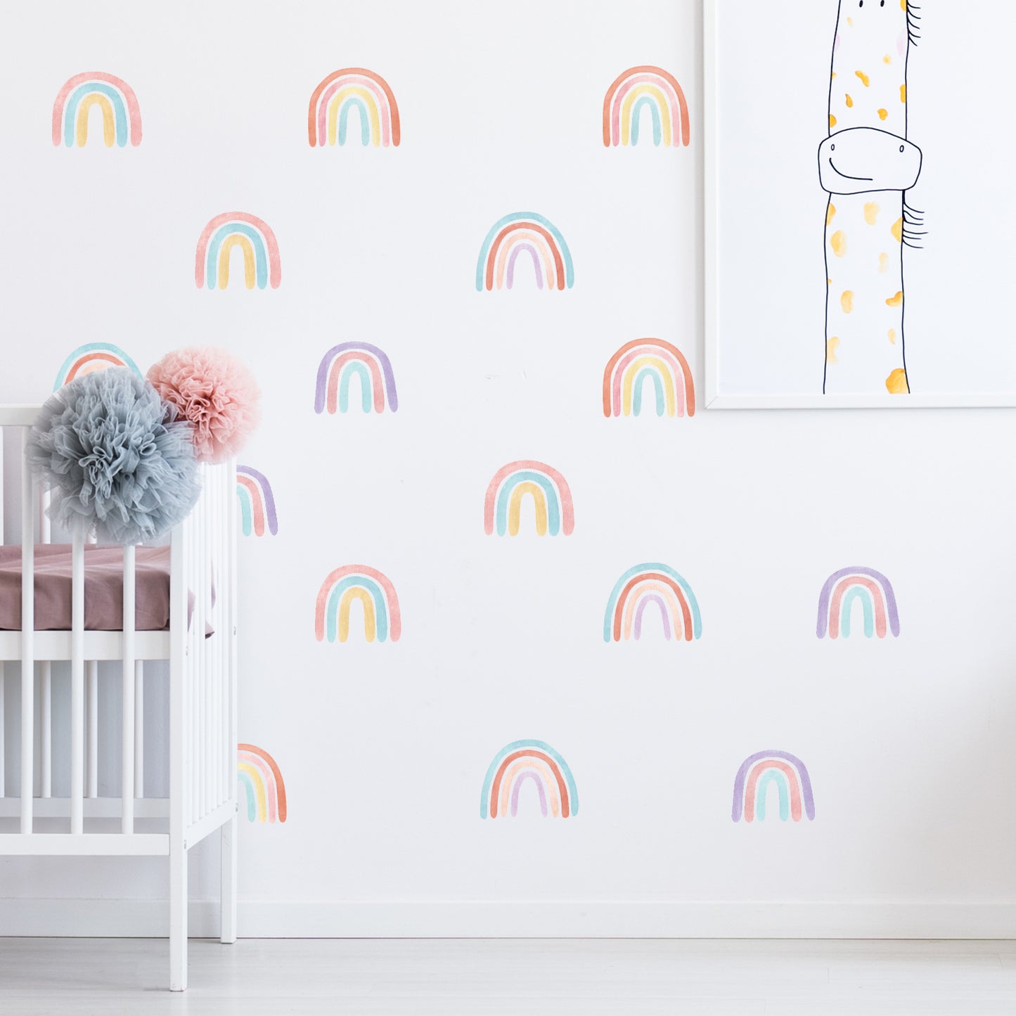 Peel and Stick PVC Small Watercolor Rainbow Wall Stickers