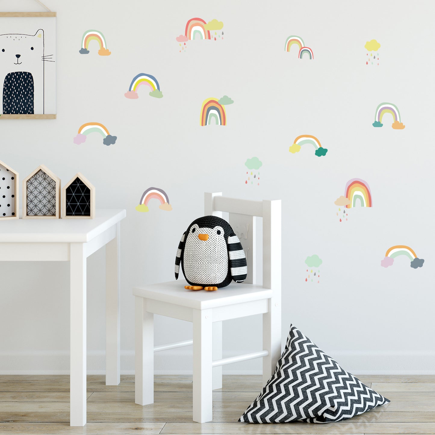 Peel and Stick PVC Small Nursery Colorful Rainbow Wall Stickers