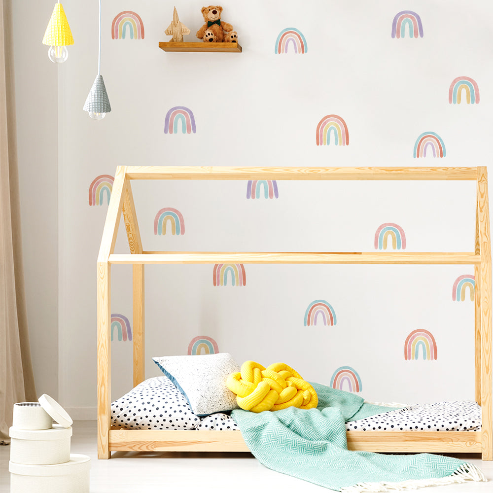 Peel and Stick PVC Small Watercolor Rainbow Wall Stickers