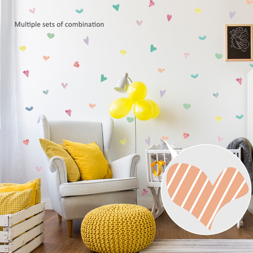 Peel and Stick PVC Small Geometric Cartoon Heart Shape Wall Decals