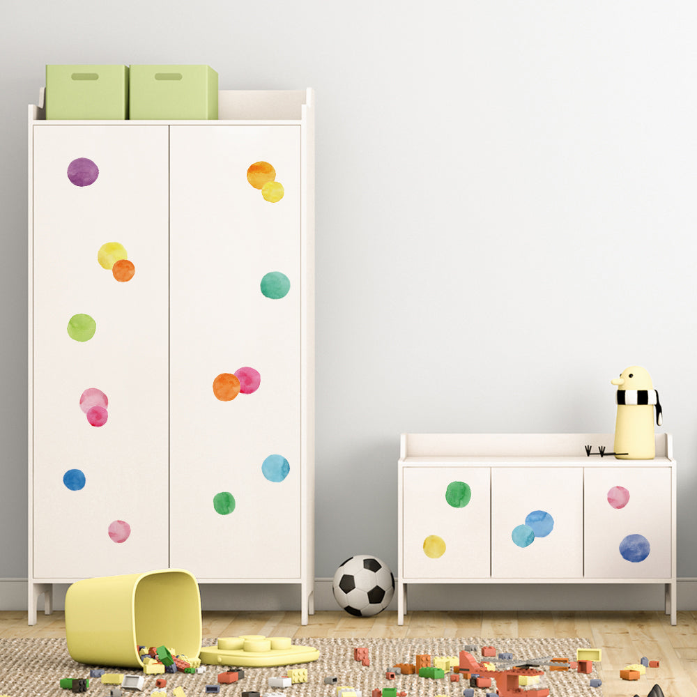 Peel and Stick PVC Big Geometric Multicolor Dot Wall Decals