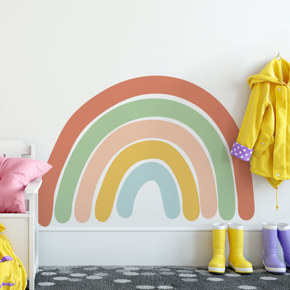 Peel and Stick Large Earthy Colors Rainbow Wall Stickers