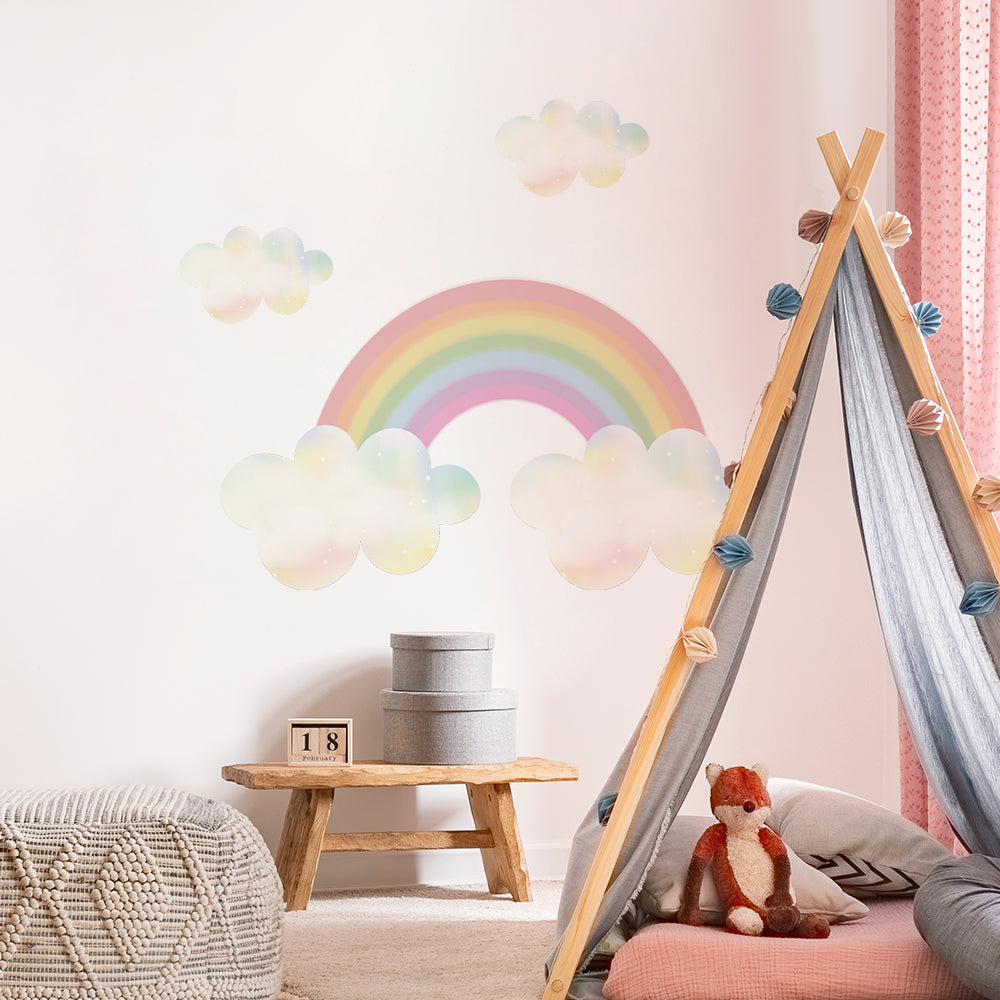 Peel and Stick Large Boho PVC Dream Rainbow Wall Stickers