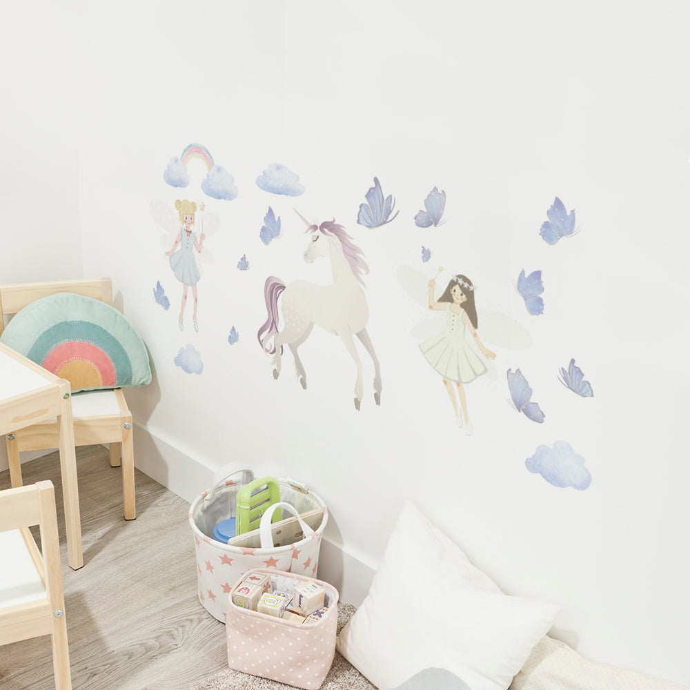 Peel and Stick Large PVC Fairy and Unicorn Sticker