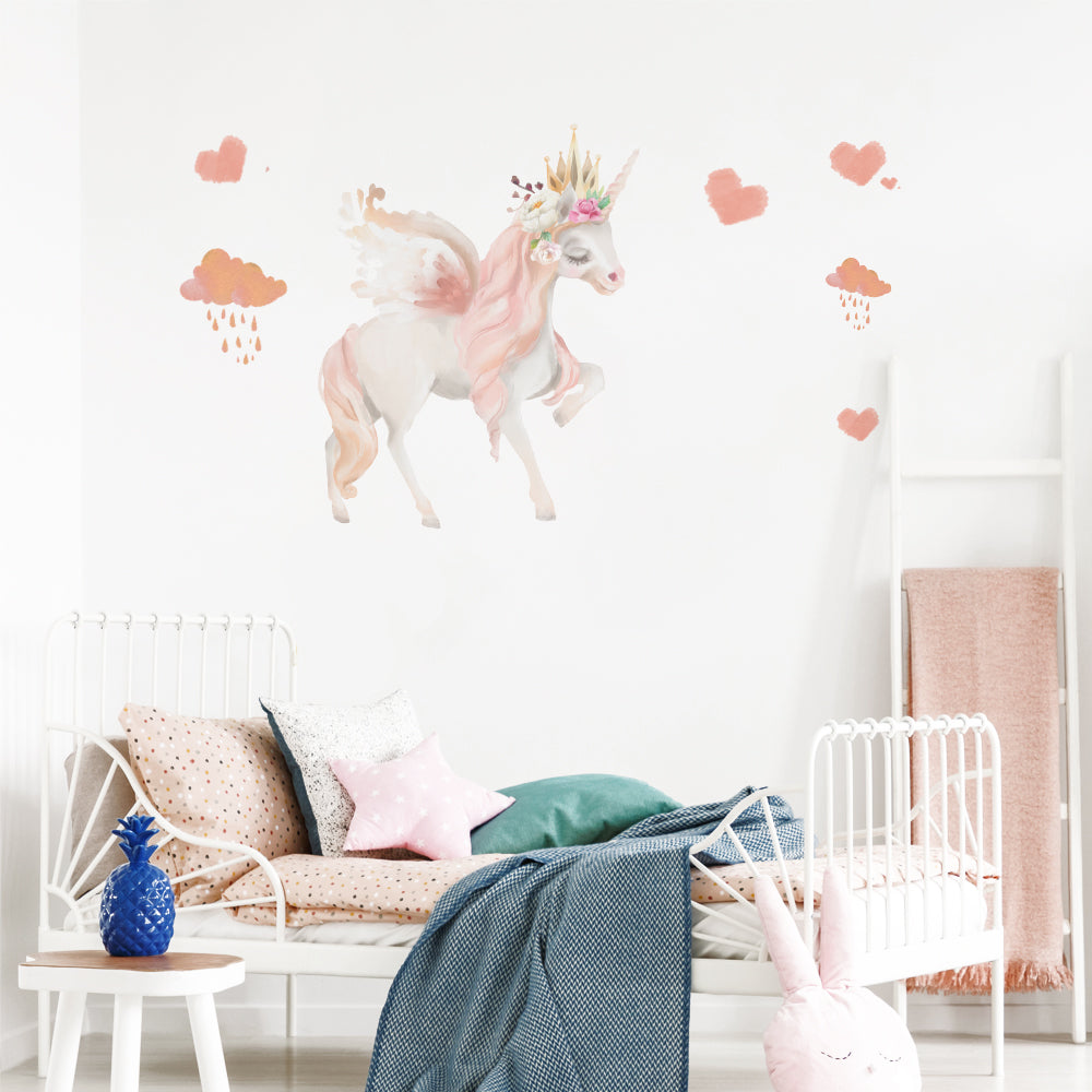 Peel and Stick Large PVC Pink Unicorn Sticker