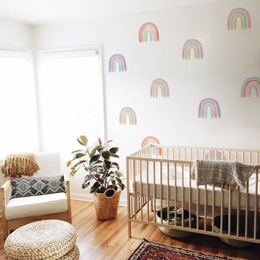 Peel and Stick PVC Watercolor Rainbow Wall Stickers