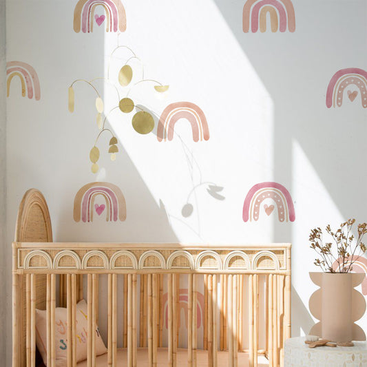 Peel and Stick PVC Watercolor Rainbow Wall Stickers