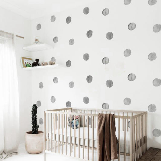 Peel and Stick PVC Large Watercolor Gray Dot Wall Stickers