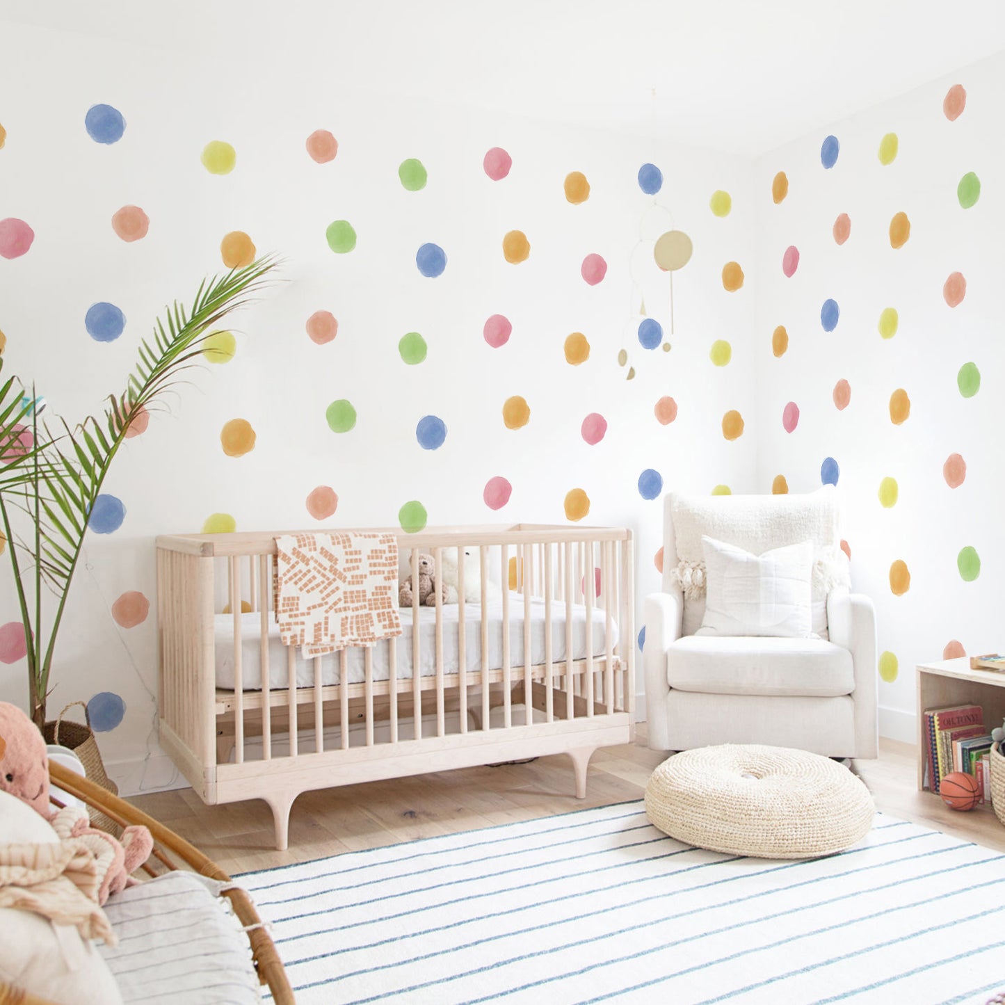 Peel and Stick PVC Large Boho Watercolor Dot Wall Stickers